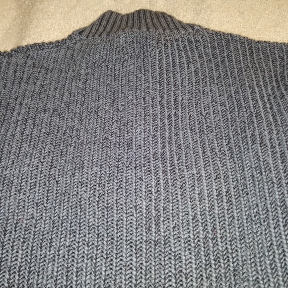 Heather Blue 3/4 Zip Up Knitted Sweater - Picture 4 of 7